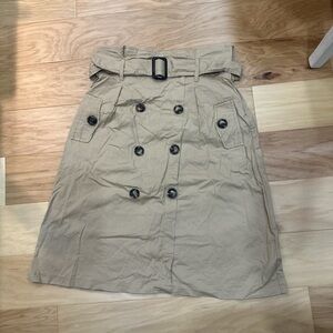 Tan Double-Breasted Women's Skirt